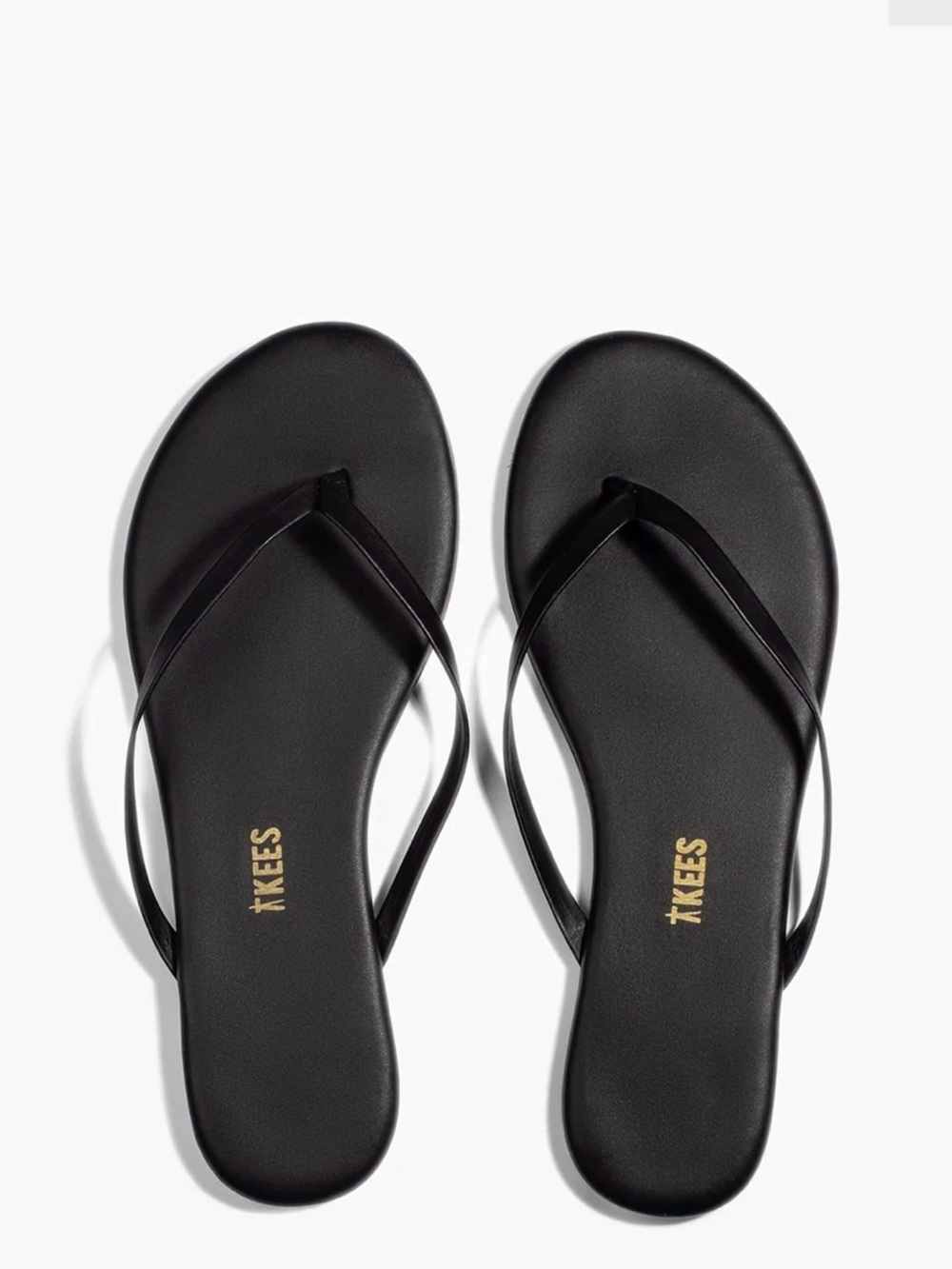 TKEES Black Slim Strap Flip Flop Sandals size 7 Vegan Lily